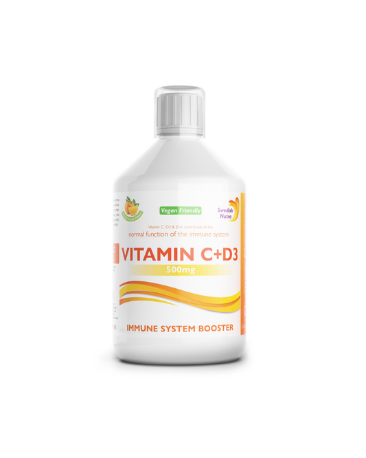 Swedish Nutra vitamín C + D3 + zinok na posilnenie imunity 500 ml